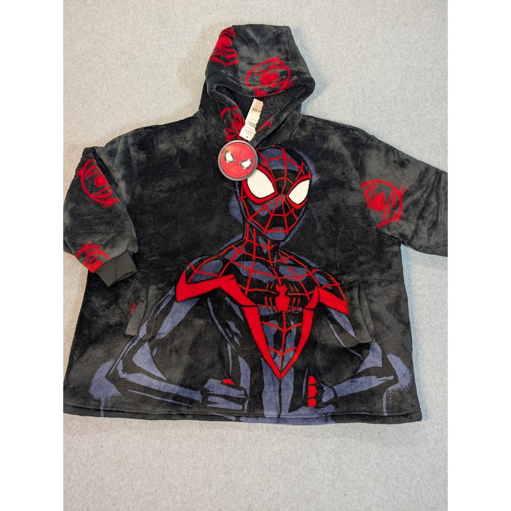 Marvel Spider-Man Miles Morales Wearable Blanket Hoodie Plush Fleece One Size - Picture 2 of 10